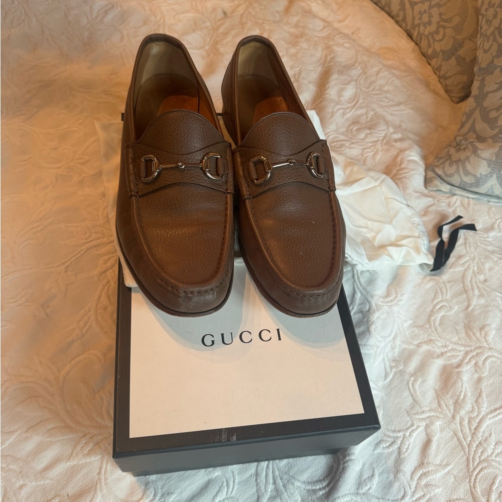 Brown Men’s Gucci Jordaan Loafers (GREAT condition) size 11 1/2